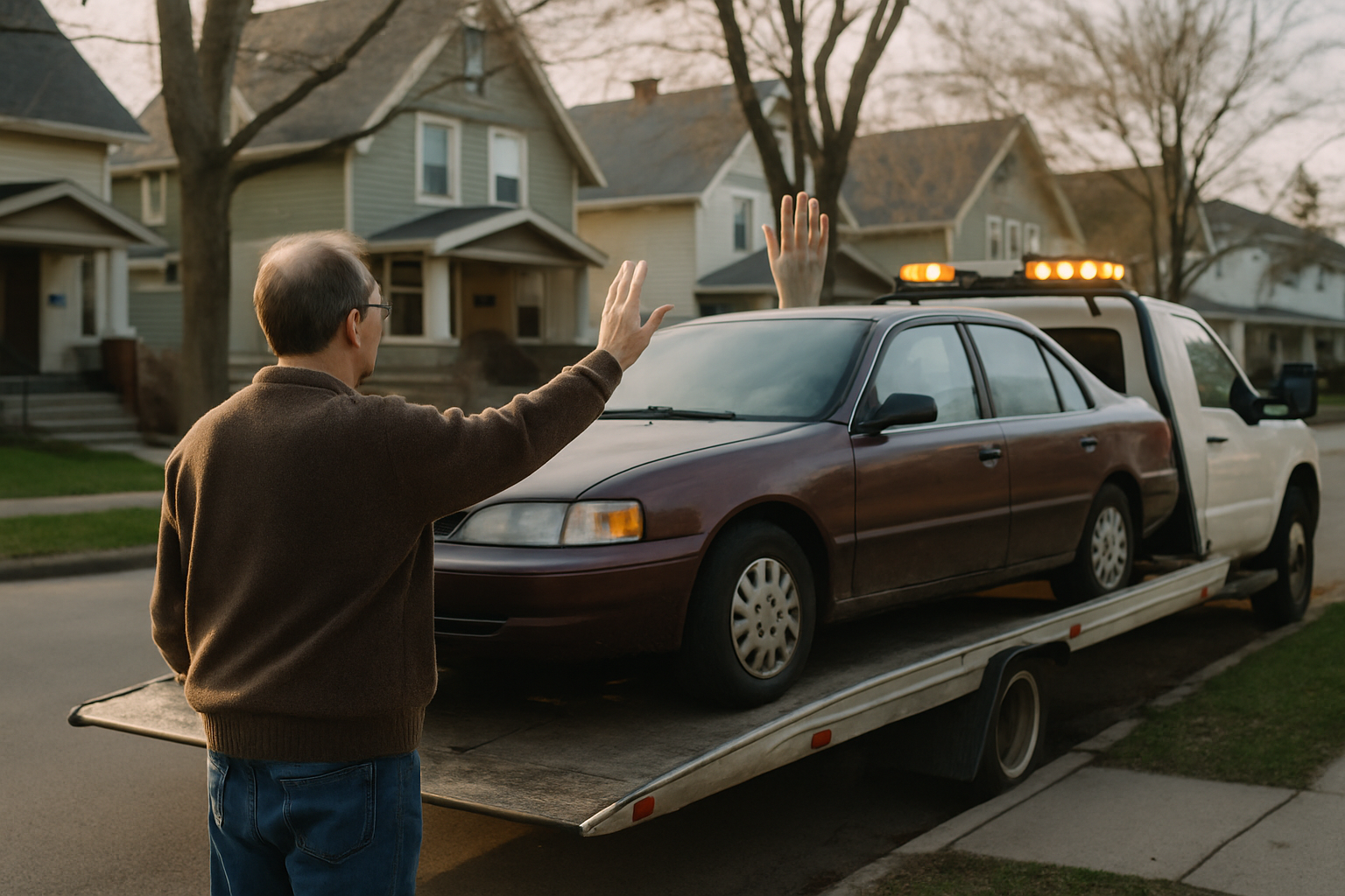 Vehicle donation moment in Buffalo